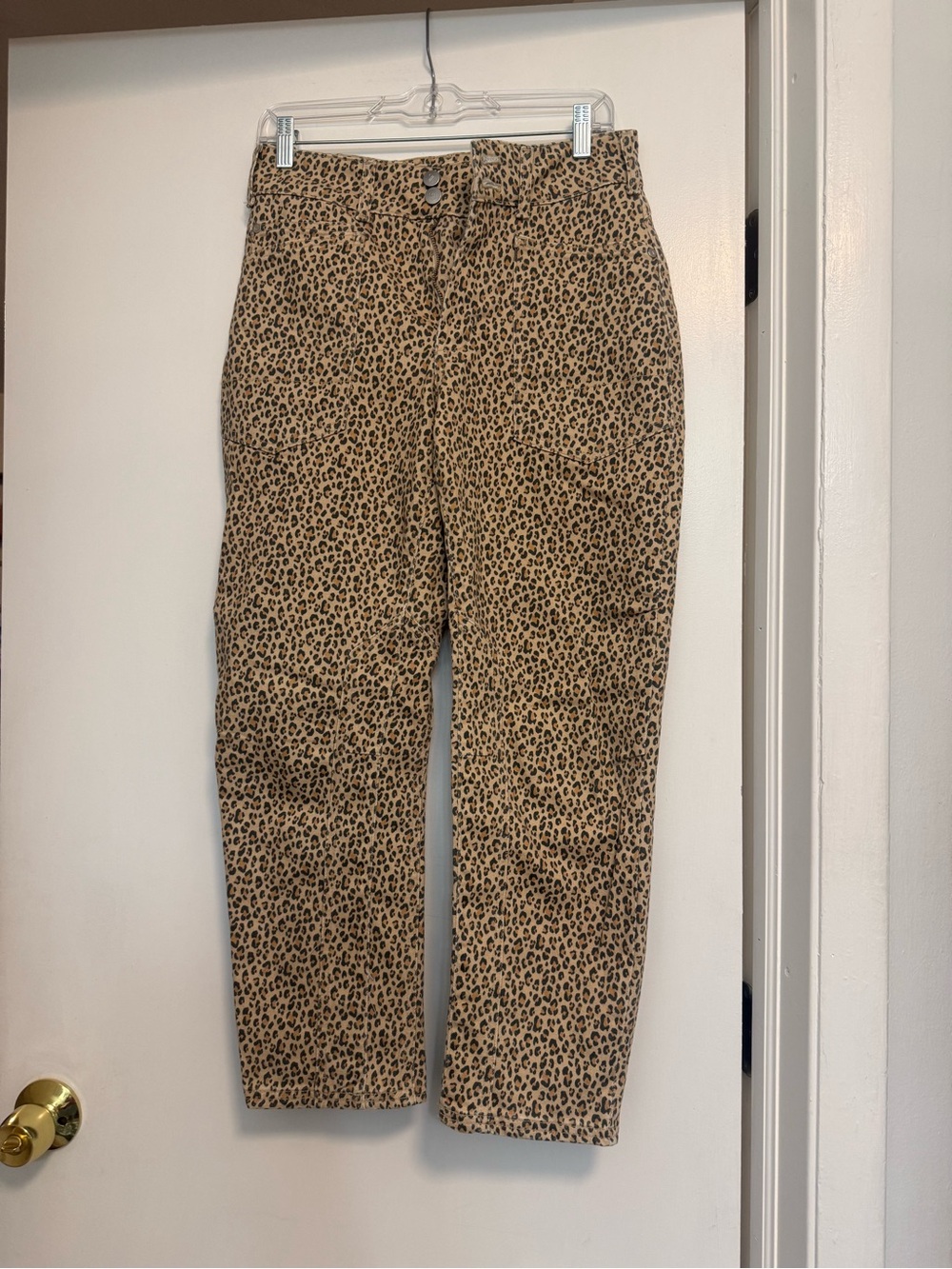 Anthropologie Leopard Print Jeans - Tan and Black